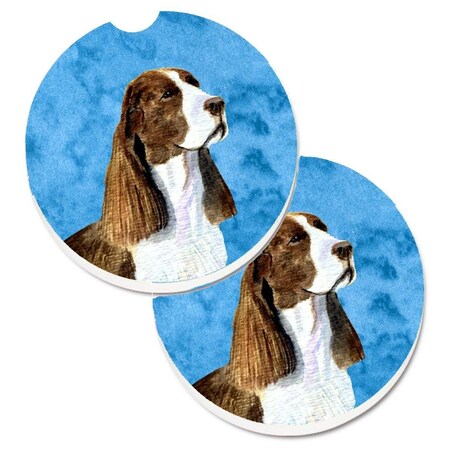 Carolines Treasures Blue Springer Spaniel Set of 2 Cup Holder Car Coaster SS4789-BUCARC